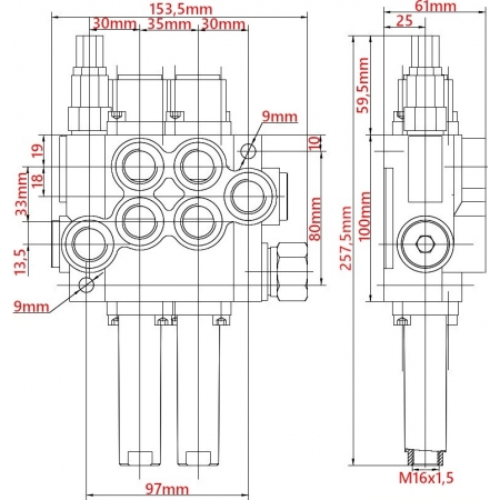 ROZDZIELACZ 40L 3 SEK JOYSTICK 1P TURA ZATRZASK LINKI 1000mm